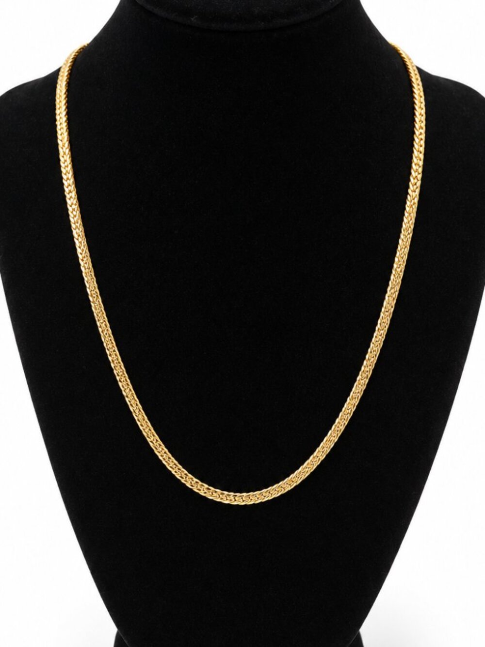 Vintage Ambassador Gold Tone Woven Chain Necklace 18" Korea